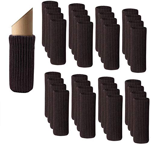 FLZONE Chair Leg Socks-Brown,rutschfeste Stuhlsocken,24 PCS Elastische rutschfeste Baumwollstoff Möbel Bodensocken,Verwendet,um Dekorative Abdeckung zu Dekorieren(Braun) von FLZONE