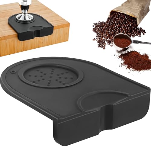 FLZONHUT Kaffee Tampermatte,Anti-Rutsch Kaffee Tamper Matte,Silikon Tamping Matte,Wasserdicht Kaffee Espresso Tamper Matte für Tamping Station Barista-Tool Home Kitchen Bar Cafe 14 cm x 12,5 cm von FLZONHUT