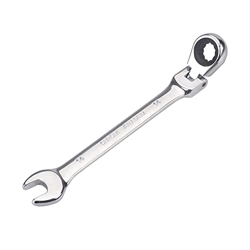 FLZOSPER 14 mm metrischer Flexkopf-Getriebeschlüssel, Kastenendkopf, 72 Zähne, Ratschenringschlüssel von FLZOSPER
