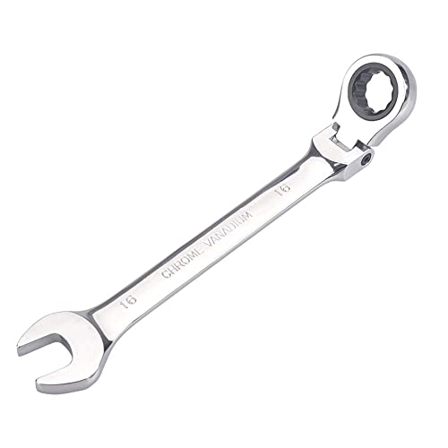 FLZOSPER 16 mm metrischer Flexkopf-Getriebeschlüssel, Kastenendkopf, 72 Zähne, Ratschenringschlüssel von FLZOSPER