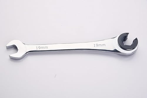 FLZOSPER 19mm metrischer Fix Rohrschlüssel,Fester Kopf Rohrratsche Open End Schraubenschlüssel, Ratsche Fix Ringmaulschlüssel von FLZOSPER