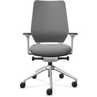 FM Büromöbel Schwerlast-Bürostuhl FM asiento, Synchronmechanik, 4D Armlehnen, 3D Sitzneigefunktion, Rückenlehne mit 3D-Strickgewebe, komfort bezogen, mit Lordosenstütze, hellgrau von FM Büromöbel
