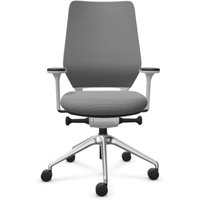 FM Büromöbel Schwerlast-Bürostuhl FM asiento, Synchronmechanik, 4D Armlehnen, 3D Sitzneigefunktion, Rückenlehne mit 3D-Strickgewebe, komfort bezogen, ohne Lordosenstütze, hellgrau von FM Büromöbel