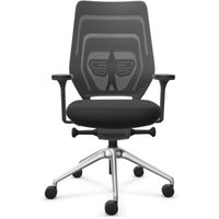 FM Büromöbel Schwerlast-Bürostuhl FM asiento, Synchronmechanik, 4D Armlehnen, 3D Sitzneigefunktion, Rückenlehne mit 3D-Strickgewebe, transparent bezogen, mit Lordosenstütze, anthrazit von FM Büromöbel