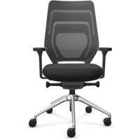 FM Büromöbel Schwerlast-Bürostuhl FM asiento, Synchronmechanik, 4D Armlehnen, 3D Sitzneigefunktion, Rückenlehne mit 3D-Strickgewebe, transparent bezogen, ohne Lordosenstütze, anthrazit von FM Büromöbel