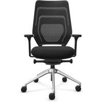 FM Büromöbel Schwerlast-Bürostuhl FM asiento, Synchronmechanik, 4D Armlehnen, 3D Sitzneigefunktion, Rückenlehne mit 3D-Strickgewebe, transparent bezogen, ohne Lordosenstütze, schwarz von FM Büromöbel