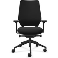 FM Büromöbel Schwerlast-Bürostuhl FM asiento, Synchronmechanik, 4D Armlehnen, Rückenlehne mit 3D-Strickgewebe, komfort bezogen, mit Lordosenstütze, schwarz von FM Büromöbel
