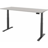 FM Büromöbel elektrisch höhenverstellbarer Schreibtisch fouraction, BxT 1.800 x 800 mm, mit Memory-Schalter, lichtgrau, anthrazit metallic von FM Büromöbel
