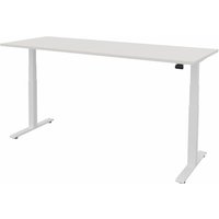 FM Büromöbel elektrisch höhenverstellbarer Schreibtisch fouraction, BxT 2.000 x 800 mm, ohne Memory-Schalter, diamant-weiß, verkehrsweiß von FM Büromöbel