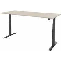 FM Büromöbel elektrisch höhenverstellbarer Schreibtisch fouraction, BxT 2.000 x 900 mm, ohne Memory-Schalter, akazie hell, anthrazit metallic von FM Büromöbel