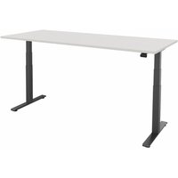 FM Büromöbel elektrisch höhenverstellbarer Schreibtisch fouraction, BxT 2.000 x 900 mm, ohne Memory-Schalter, diamant-weiß, anthrazit metallic von FM Büromöbel