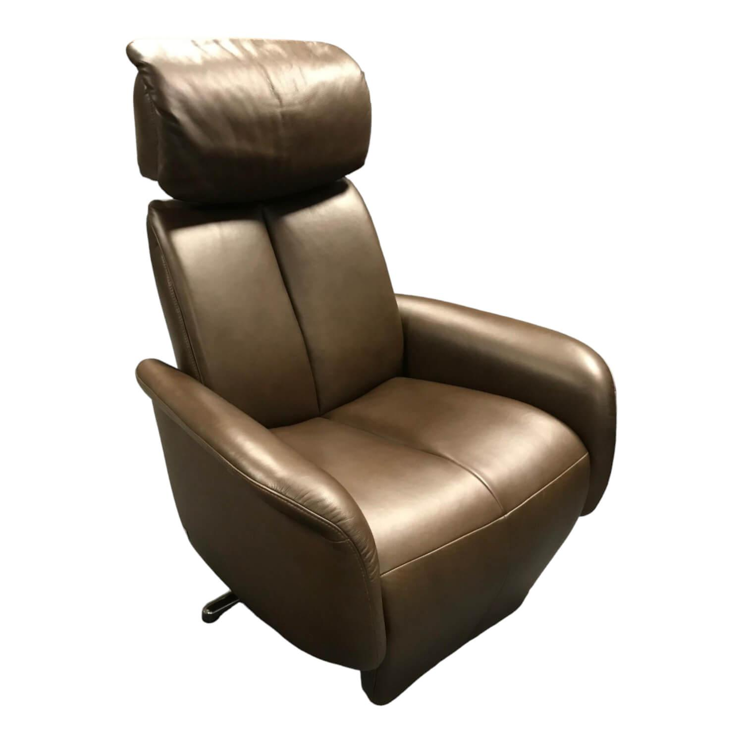 Sessel 5904 Bezug Leder Longlife Prestige Farbe 72 Nougat Dunkelbraun Fuß Metall... von FM Munzer