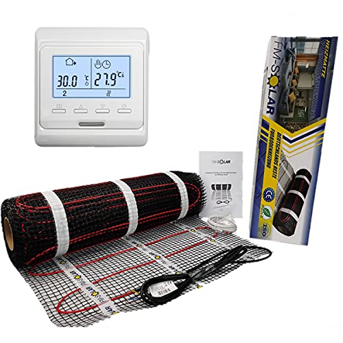 12m² Elektrische Fußbodenheizung 200W/m² elektro Bodenheizung TWiIN Fliese, Thermostat:Digital weiß 12m² Elektrische Fußbodenheizung 200W/m² elektro Bodenheizung TWiIN Fliese, Thermostat:Digital weiß von FM-SOLAR