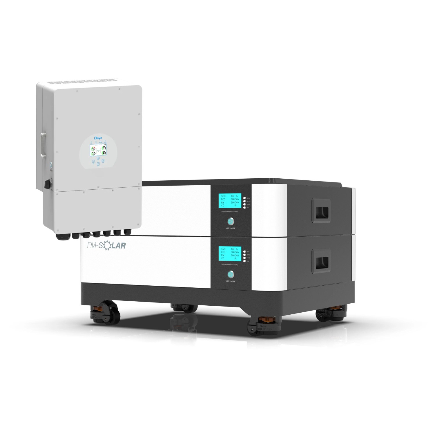 FM-SOLAR Deye 1-Phasen Hybrid-Wechselrichter On/Off-Grid 5kW PV Solar + 20kWh Stapel Batterie Speicher FM-SOLAR Deye 1-Phasen Hybrid-Wechselrichter On/Off-Grid 5kW PV Solar + 20kWh Stapel Batterie Speicher von FM-SOLAR