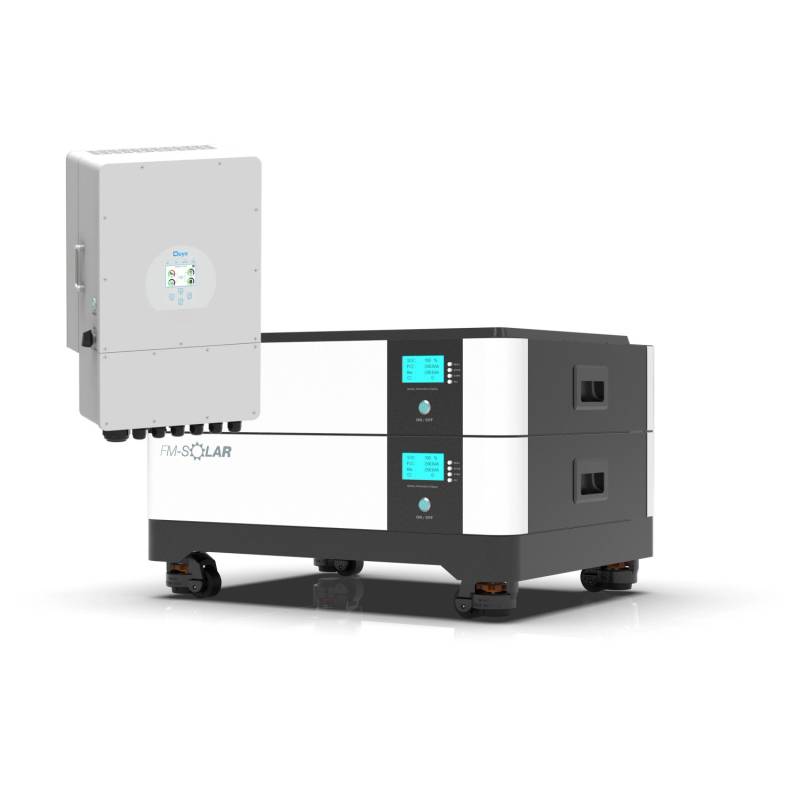 FM-SOLAR Deye 1-Phasen Hybrid-Wechselrichter On/Off-Grid 5kW PV Solar + 20kWh Stapel Batterie Speicher von FM-SOLAR