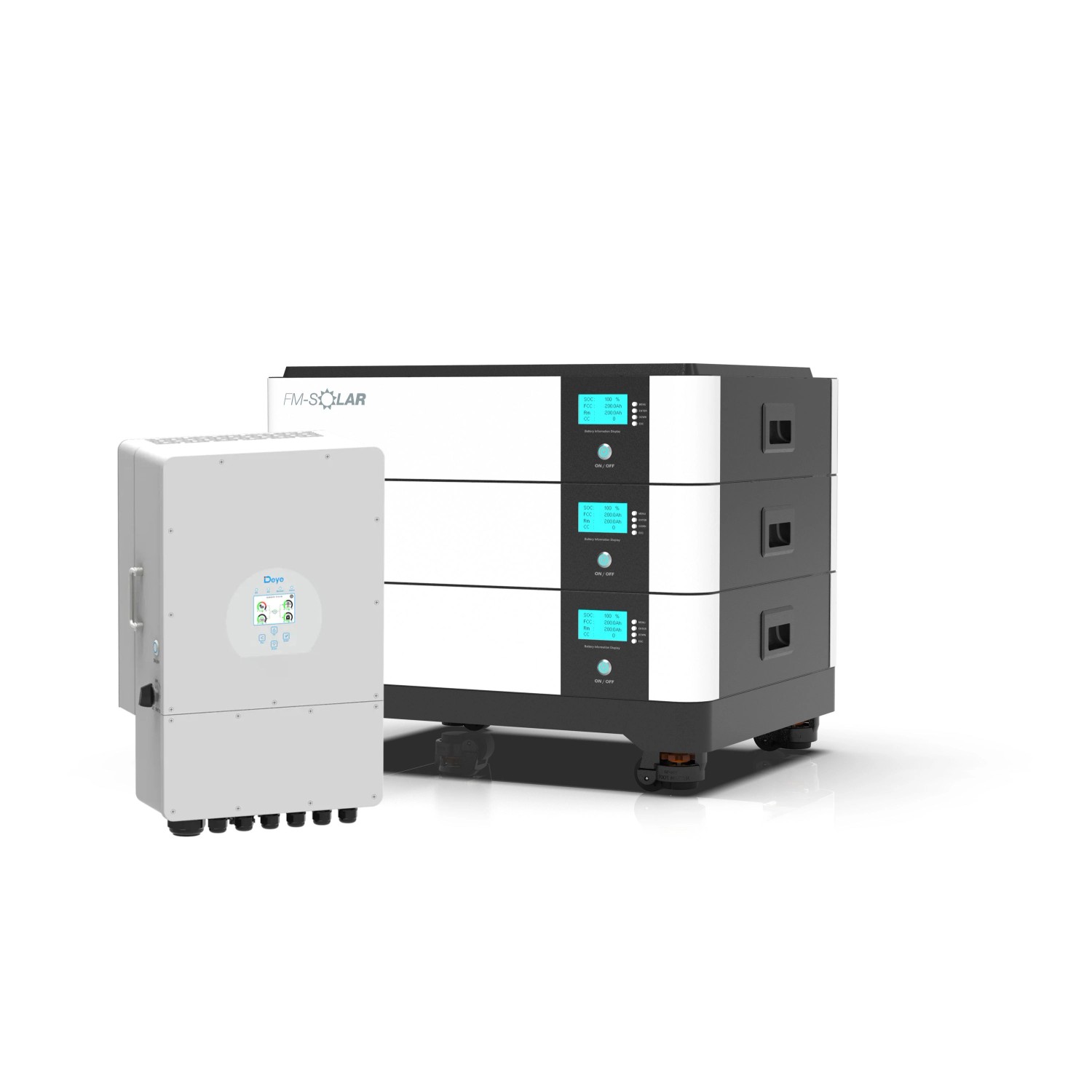FM-SOLAR Deye 1-Phasen Hybrid-Wechselrichter On/Off-Grid 5kW PV Solar + 30kWh Stapel Batterie Speicher FM-SOLAR Deye 1-Phasen Hybrid-Wechselrichter On/Off-Grid 5kW PV Solar + 30kWh Stapel Batterie Speicher von FM-SOLAR