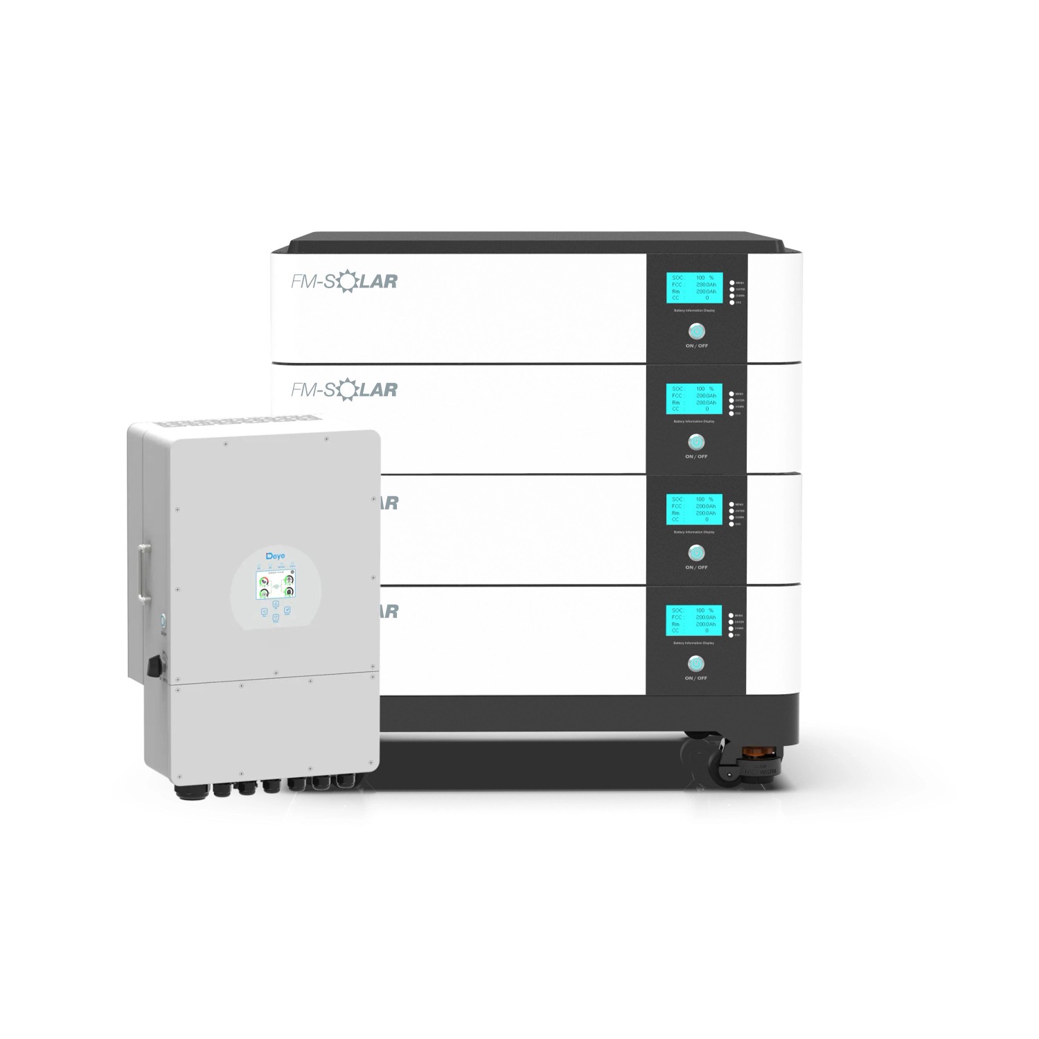 FM-SOLAR Deye 1-Phasen Hybrid-Wechselrichter On/Off-Grid 5kW PV Solar + 40kWh Stapel Batterie Speicher FM-SOLAR Deye 1-Phasen Hybrid-Wechselrichter On/Off-Grid 5kW PV Solar + 40kWh Stapel Batterie Speicher von FM-SOLAR