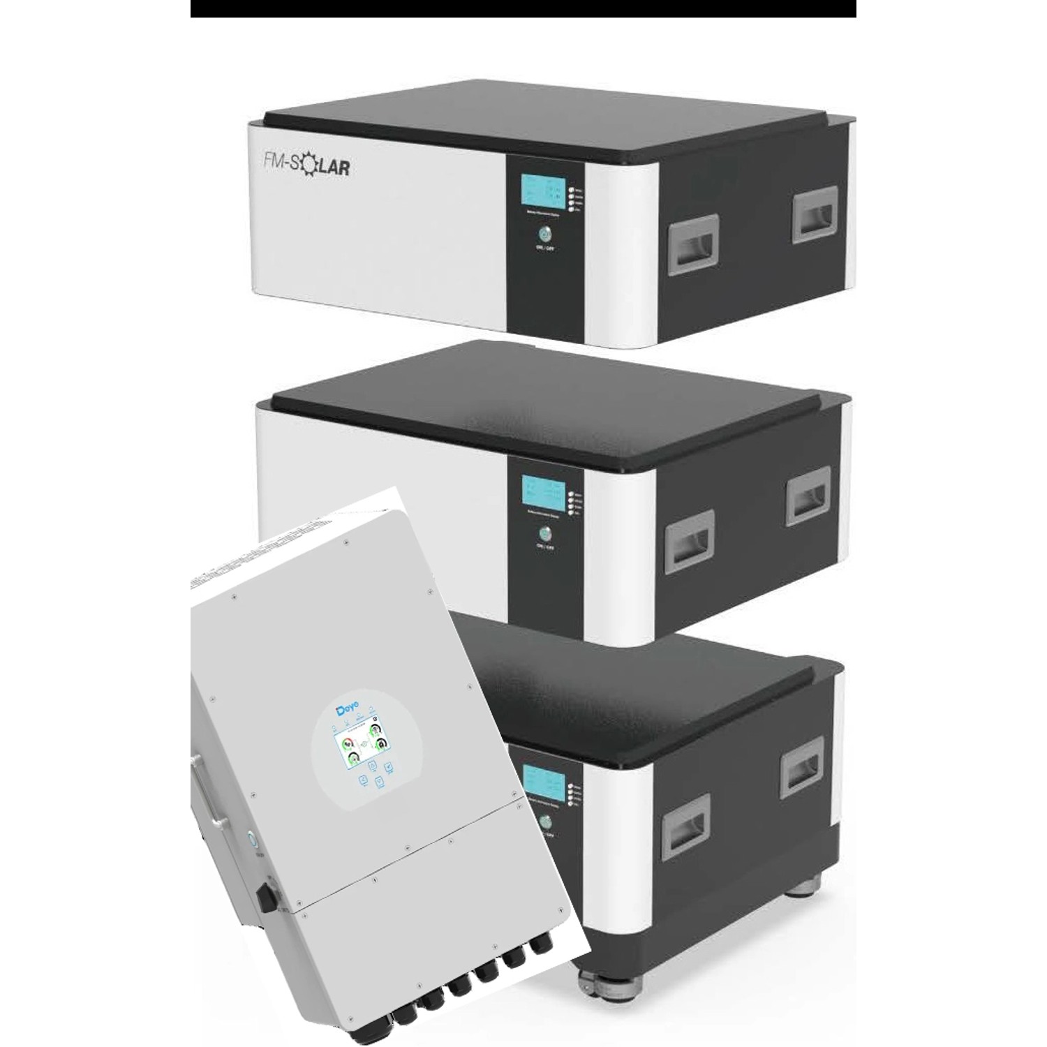 FM-SOLAR Deye 3-Phasen Hybrid-Wechselrichter On/Off-Grid 8kW PV Solar + 15kWh Stapel Batterie Speicher von FM-SOLAR