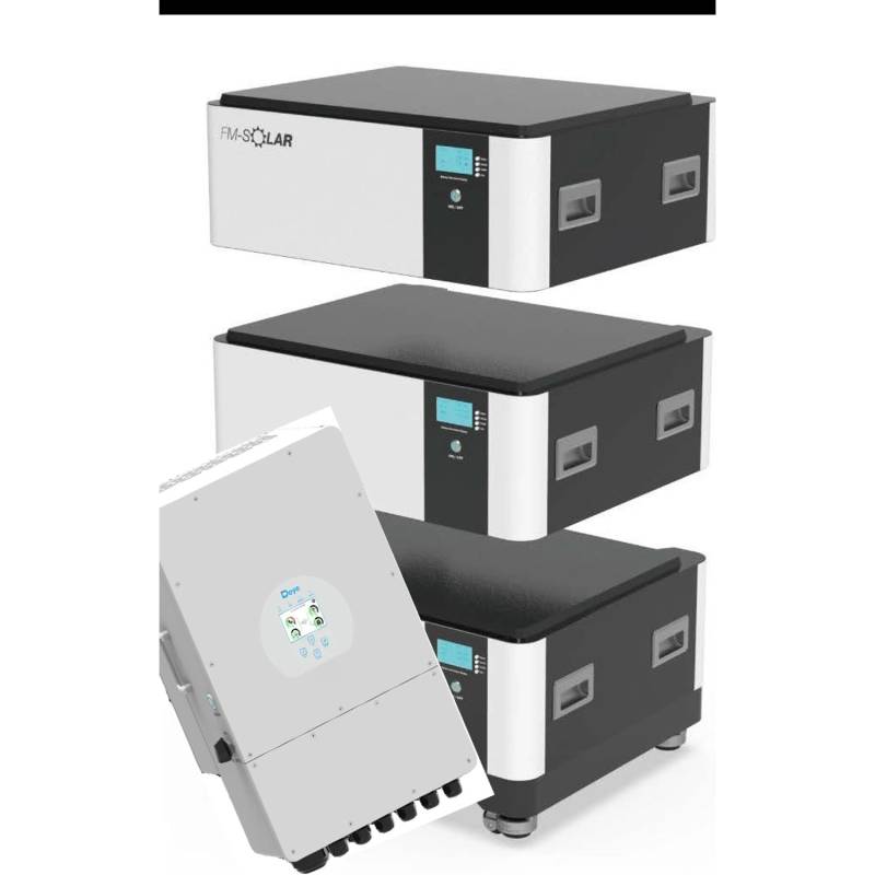 FM-SOLAR Deye 3-Phasen Hybrid-Wechselrichter On/Off-Grid 8kW PV Solar + 60kWh Stapel Batterie Speicher von FM-SOLAR