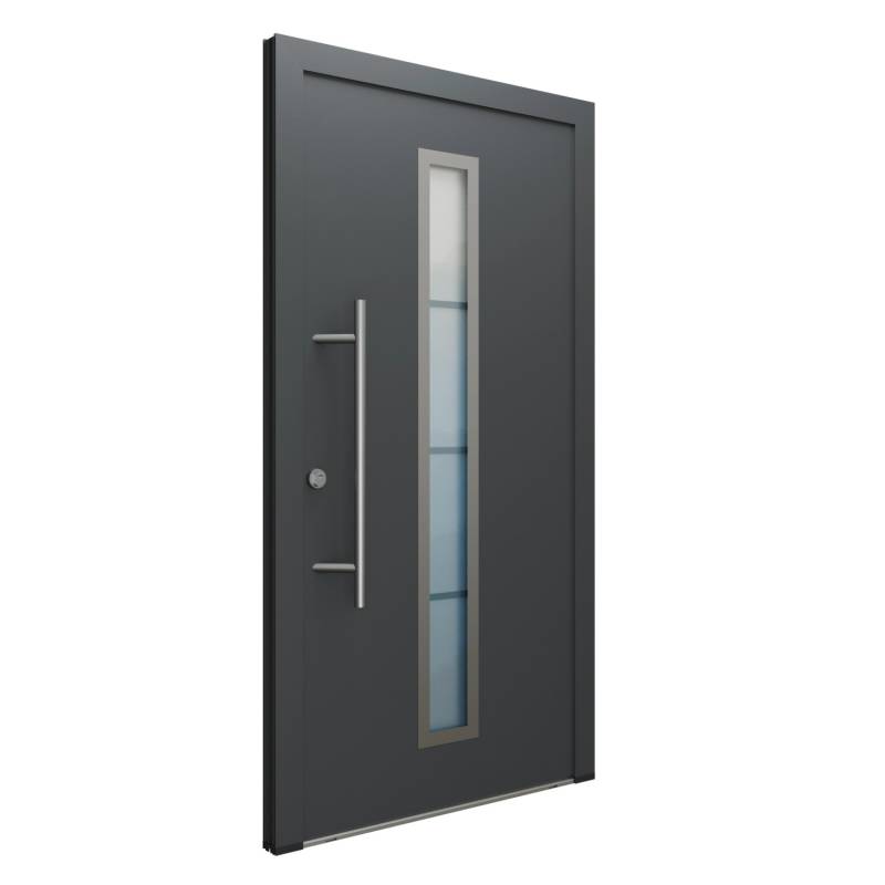 FM Türen AS68 Modell 01 1000 x 2100 Anthrazit Links Innen Beschläge Set 13 Glas 20 von FM Türen