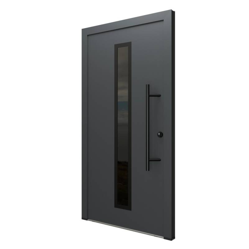 FM Türen AS68 Modell 21 1000 x 2100 Anthrazit Rechts Innen Beschläge Set 13 Glas 09 von FM Türen
