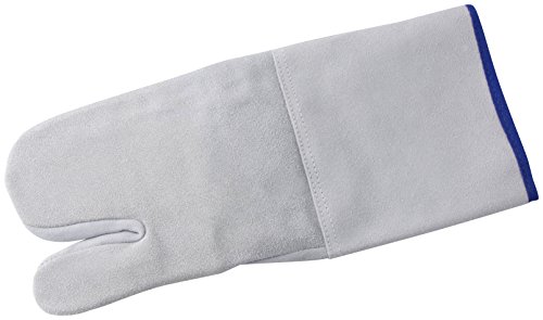 FMprofessional Koch-/Backhandschuhe, hochwertige Ofenhandschuhe aus hitzeresistentem Rindsleder, Topfhandschuhe zum Backen, Kochen und Grillen (Farbe: Grau), Menge: 2 Stück von FMprofessional