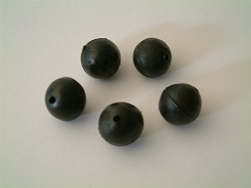 Gummiperlen - 12 mm - Inhalt 5 Stück - Farbe Schwarz - gelocht von FM