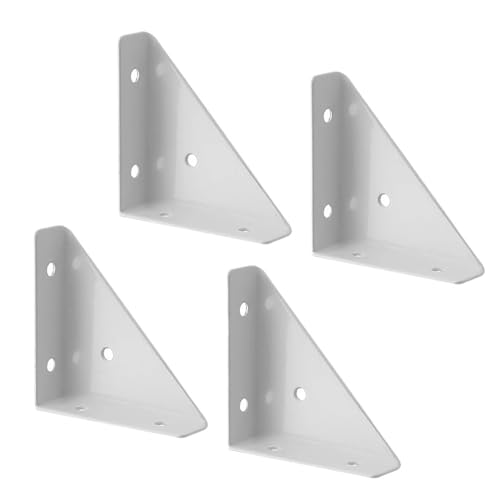4PCS Eckwinkel Schwere Eisen Winkel Eckwinkel Schrank Eisen Ecke Klammer for Möbel Holz Verbindung Solide Unterstützung (Color : White) von FMBC