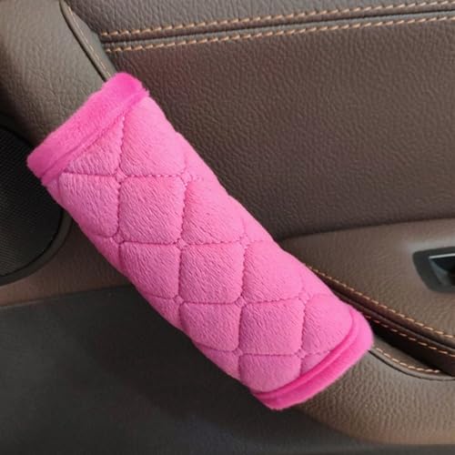 FMBC 1 Paar (2 stücke) weiche Plüsch Auto Tür Inner Griff Schutzhülle 17 * 14 cm Tür Handlauf Abdeckungen Mode Automobil Innen Teile (Color : Pink) von FMBC