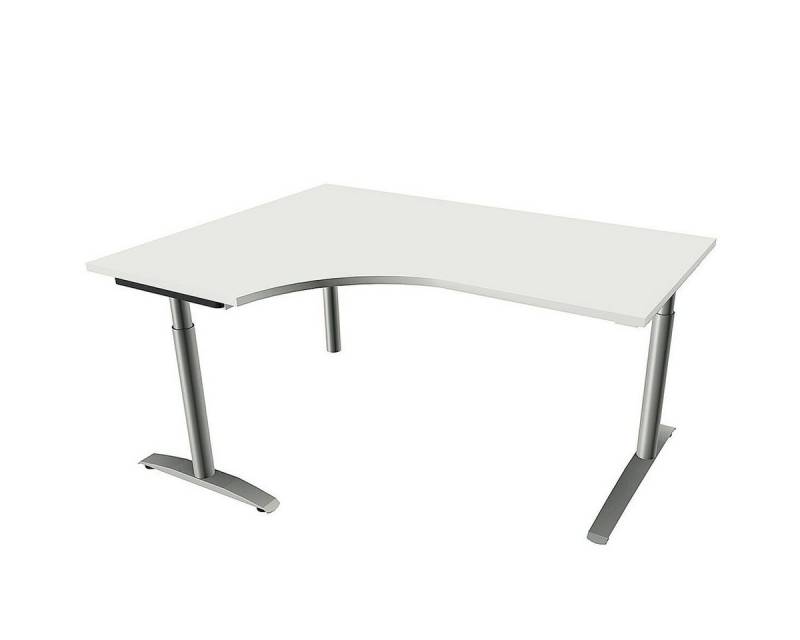 FMBUEROMOEBEL Eckschreibtisch Oldenburg, Schreibtisch 90° Winkel links, B 160 cm, Höhe 65-85 cm, C-Fuß Rundrohr von FMBUEROMOEBEL