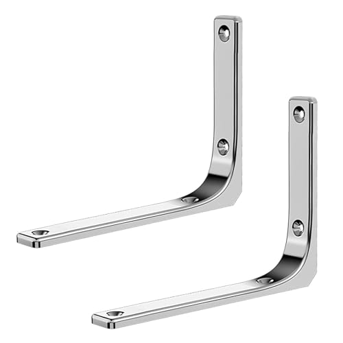 FMCAGNGAKP 2 Stück Regalwinkel, Winkel Regalwinkel Schwerlastwinkel 90 Grad L-förmige Regalträger Wandregalhalter, Schwimmende Regalhalterungen für Wohnzimmer, Küche, Büro(200 * 150mm) von FMCAGNGAKP
