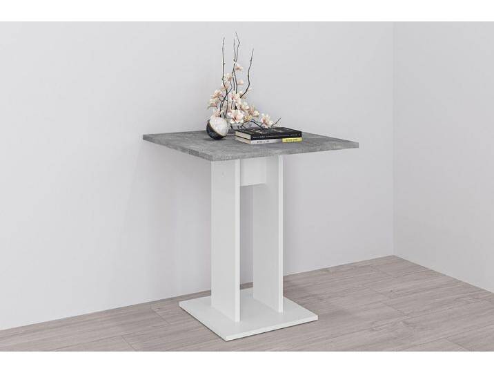 FMD Esstisch Bandol 1, Küchentisch quadratisch, mit stabilem Standfuss, Höhe: 78 cm, grau, weiß/Beton-Optik FMD Esstisch Bandol 1, Küchentisch quadratisch, mit stabilem Standfuss, Höhe: 78 cm, grau, weiß/Beton-Optik von FMD-Möbel
