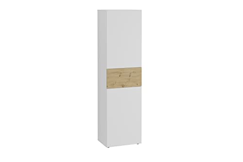 FMD Möbel BELM 6 Garderobenschrank, Holzwerkstoff, Brillantweiß/Artisan Eiche, rechteckig von FMD Möbel