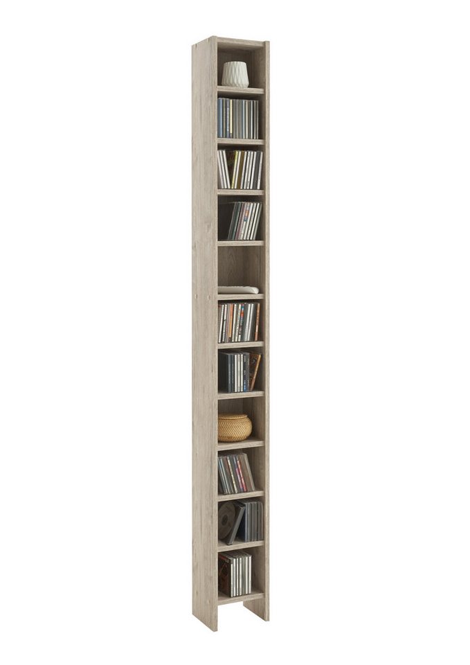 FMD Möbel CD-Regal in Sandeiche Dekor - 18,9x185x16,2cm (BxHxT) von FMD Möbel
