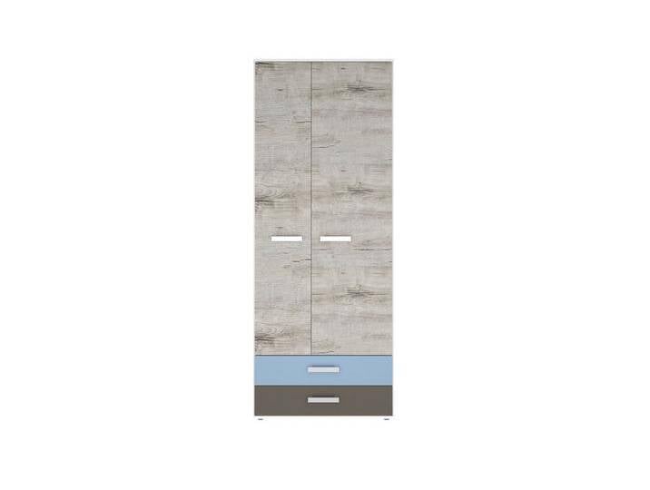 FMD Möbel Kleiderschrank in Sandeiche Dekor-weiß-Lava-Denim von FMD-Möbel