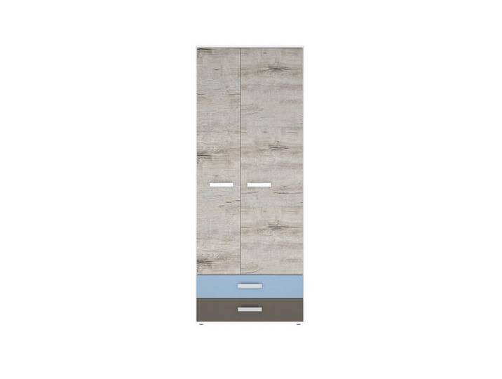 FMD Möbel Kleiderschrank in Sandeiche Dekor-weiß-Lava-Denim von FMD-Möbel