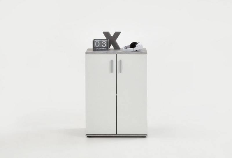 FMD Möbel Kommode in Beton LA-weiß - 60x83x35cm (BxHxT) von FMD Möbel