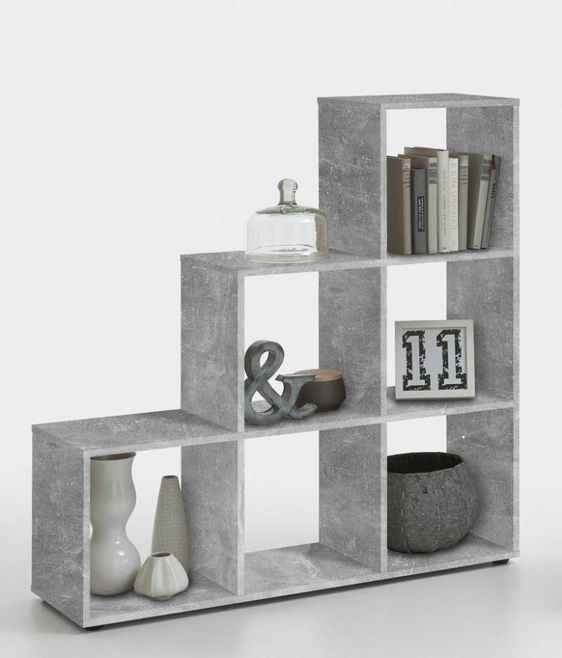 FMD Möbel Raumteilerregal in Beton LA - 104,5x108x33cm (BxHxT) von FMD Möbel