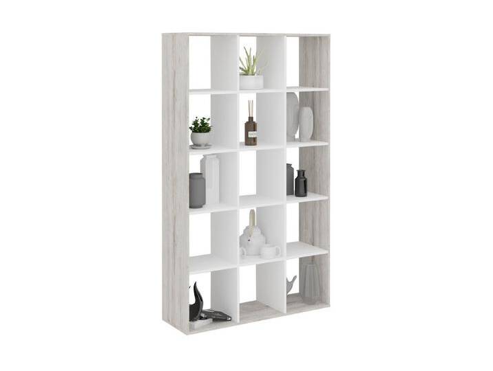 FMD Möbel Regal in Sandeiche Dekor-weiß - 104,3x178x33cm (BxHxT) von FMD-Möbel