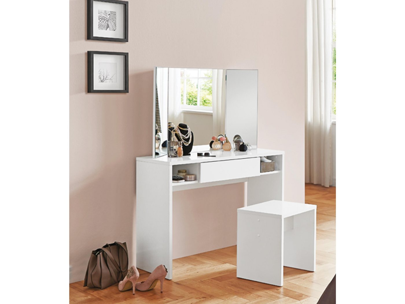 FMD Möbel Schminktisch 100 x 137,5 x 44 cm (B/H/T) von FMD Möbel