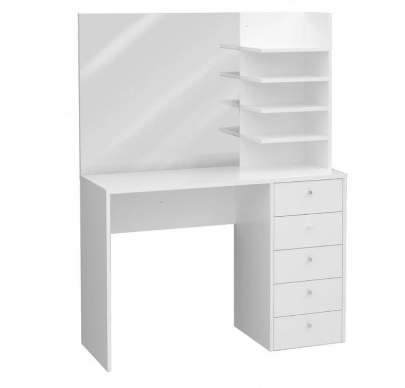 FMD Möbel Schreibtisch Schminktisch MARL Schreibtisch in Weiß ca. 105 x 140 x 40 cm von FMD Möbel