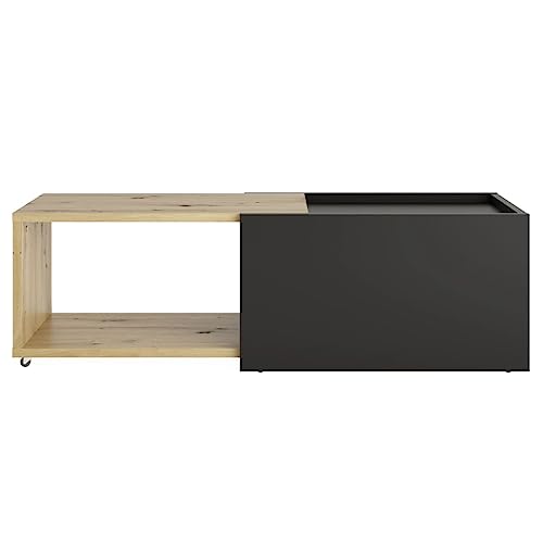 FMD Möbel Slide 1 Couchtisch, Holzwerkstoff, Artisan Oak/schwarz perl, rechteckig von FMD Möbel