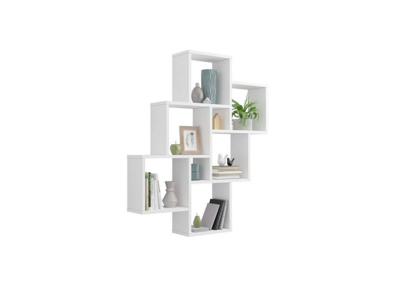 FMD Möbel Wandregal in matt weiß - 81,2x94,3x15,7cm (BxHxT) von FMD Möbel