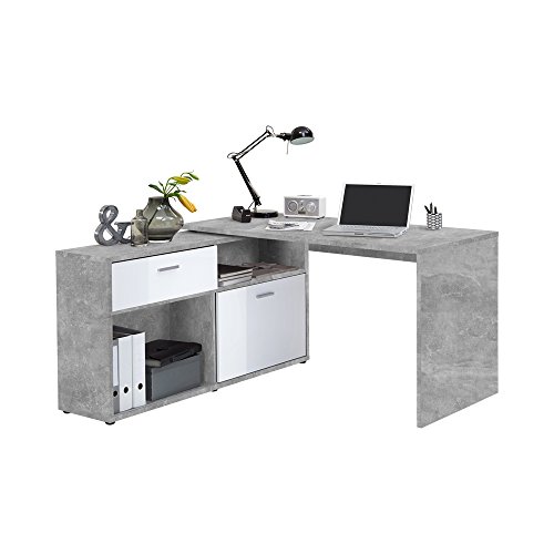 FMD Wohnwand Anbauwand Schrankwand 367 – 001 Diego 1 Büro Holz grau 138,0 x 67,5 x 75,0 cm von FMD Möbel