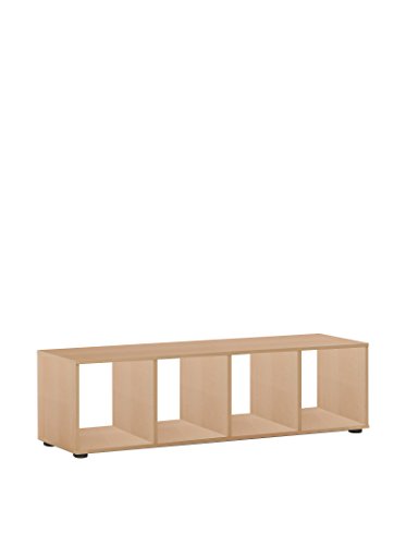 FMD furniture Bücherregal Raumteiler Ordnerregal mit 4 Fächern stehend oder liegend in Sandeiche für Wohnzimmer, Büro, Kinderzimmer von FMD furniture