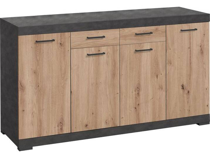 Kommode FMD Bristol , braun (matera, artisan eiche), B:160cm H:89,9cm T:49,9cm, Sideboards, Breite 160 cm von FMD-Möbel