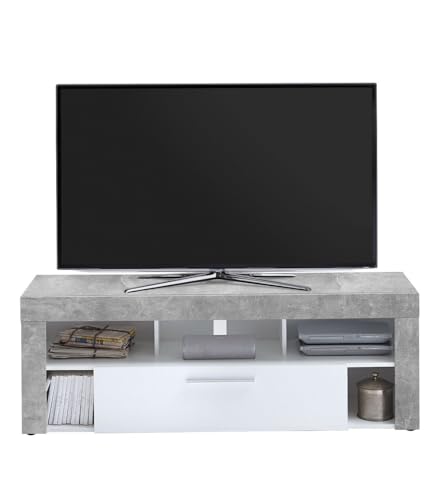 FMD Möbel, 271-001E Vibio 1 Lowboard, Spanplatte, Beton / Weiß, Maße 150.0 x 52.8 x 40.0 cm (BHT) von FMD furniture
