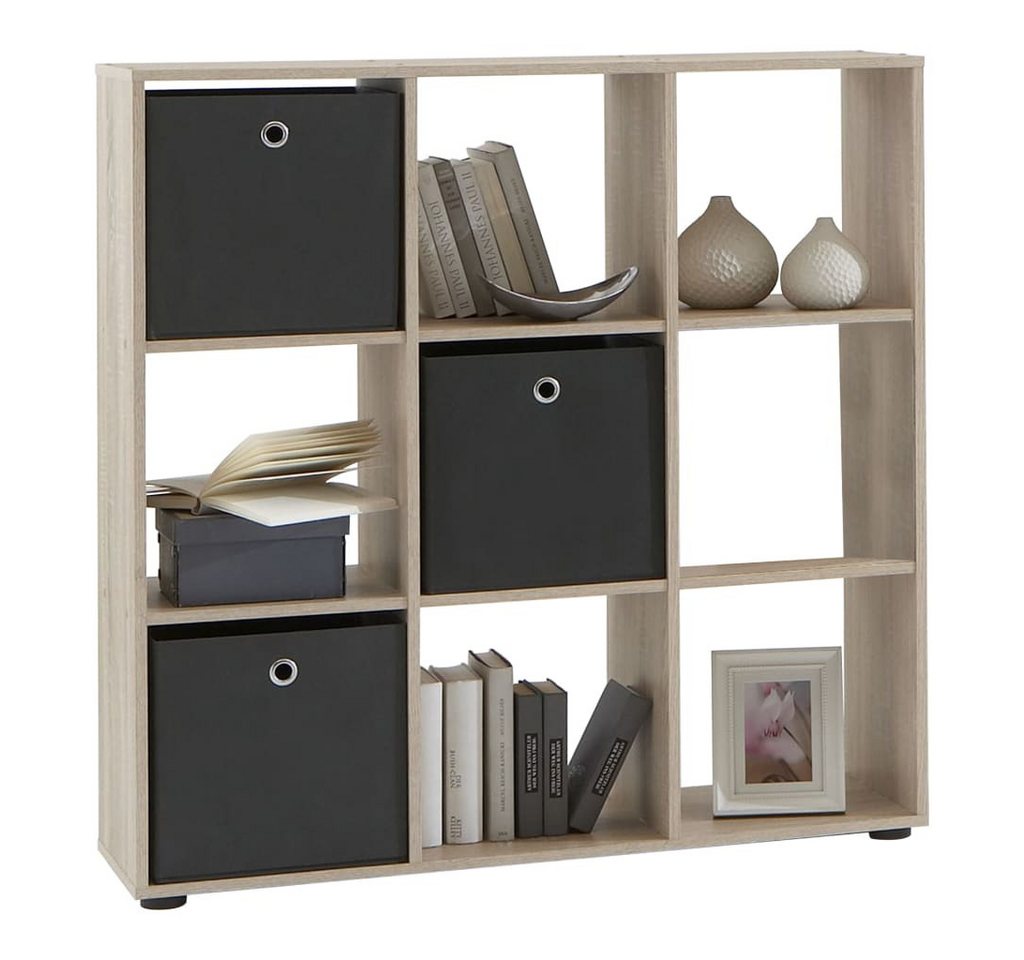 FMD Bücherregal Standregal mit 9 Fächern Eichenoptik, 1-tlg. von FMD