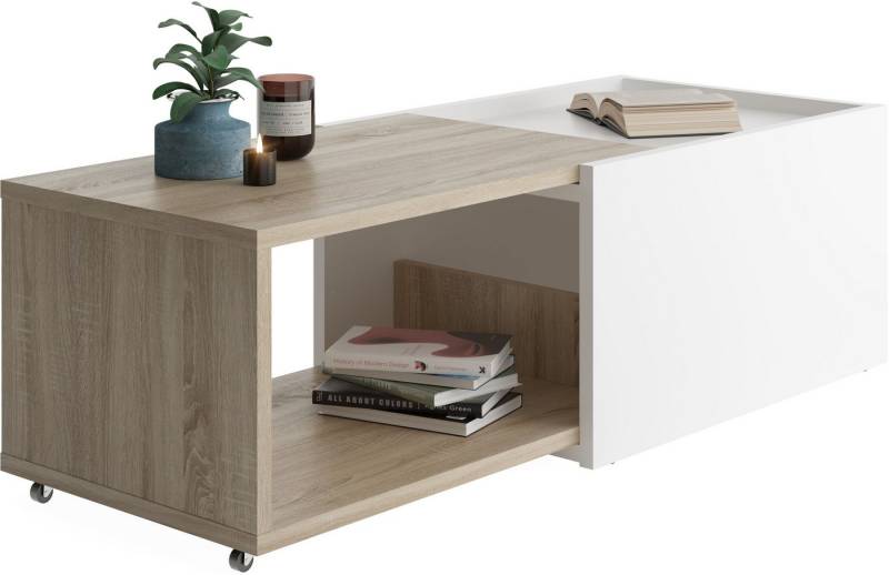 FMD Couchtisch Slide, flexibel ausziehbar, mit Rollen, Breite: 70 bis 125 cm von FMD