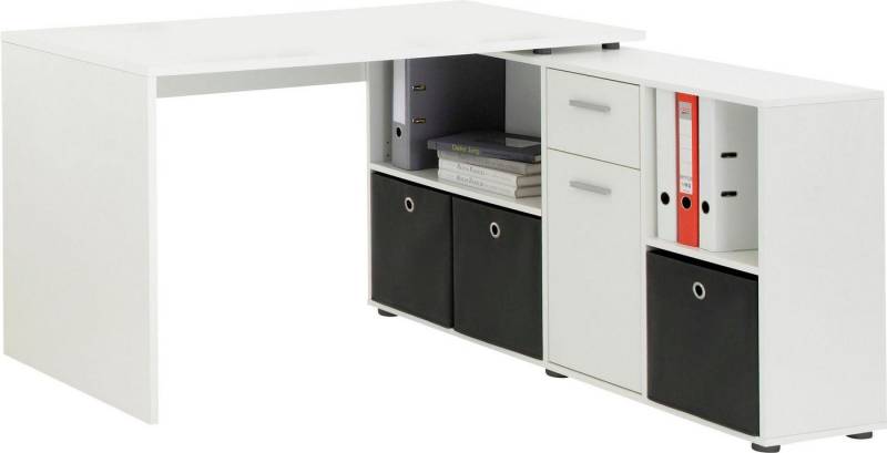 FMD Eckschreibtisch Lex, Schreibtisch / Sideboard, drehbar, Breite 136 / 205 cm, Made in Germany von FMD